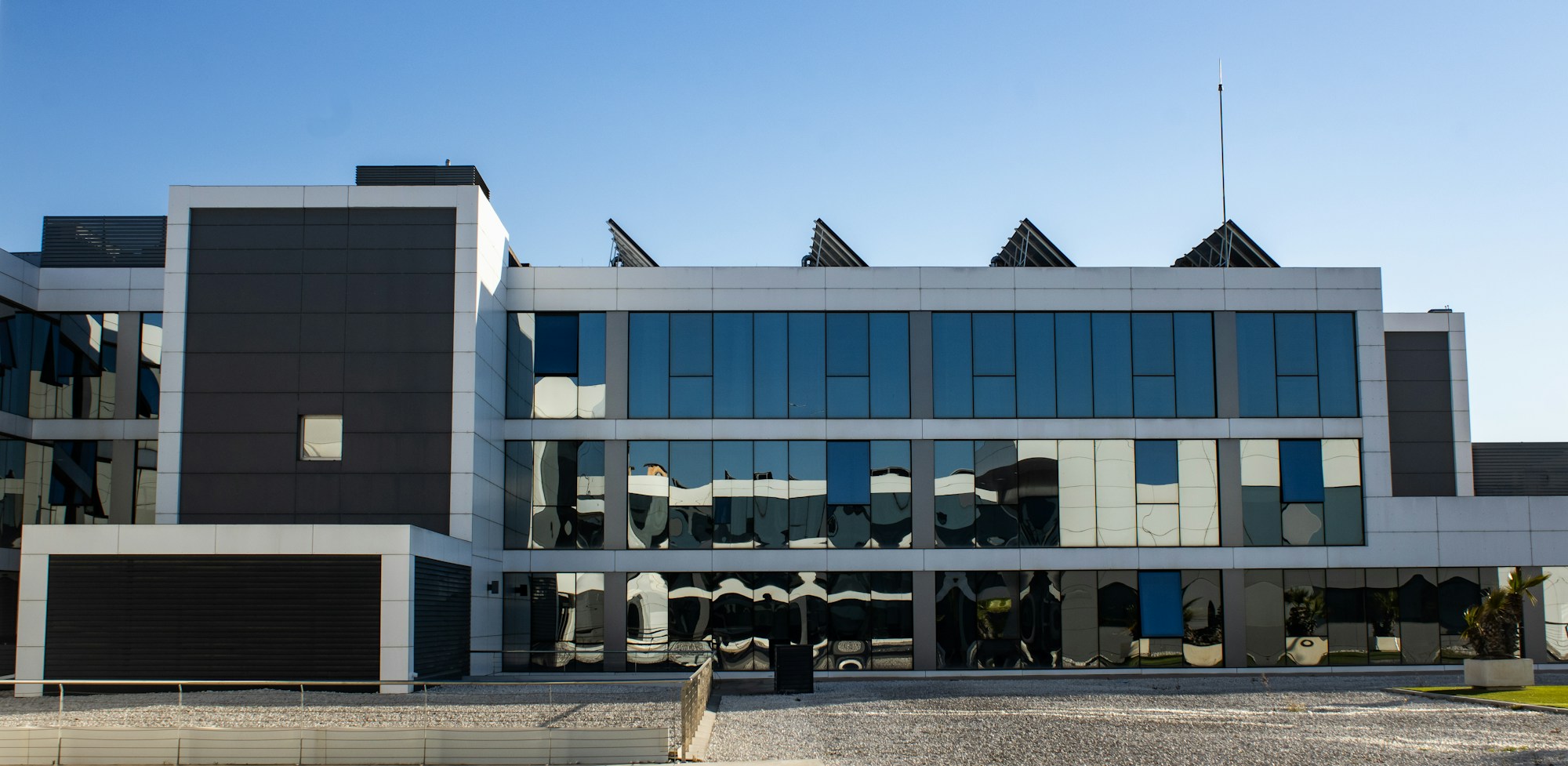 Commercial building with large glass storefront